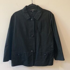 Talbots black cotton jacket with pockets size 16